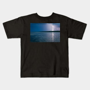 Lightning Reflecting on the Lake Kids T-Shirt